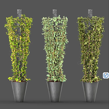 Metal Column with Creeping Plant 3D model image 1 