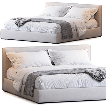 Elegant Stone Bed by Meridiani 3D model image 1 