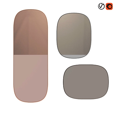 Modern Muuto Framed Mirrors 3D model image 1 