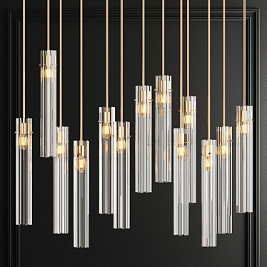Elegant Sparkling Glass Pendant 3D model image 1 