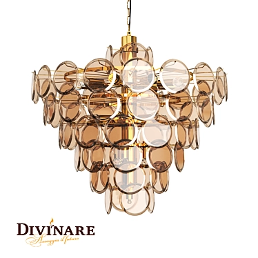 Divinare Chloe Gold Pendant Light 3D model image 1 