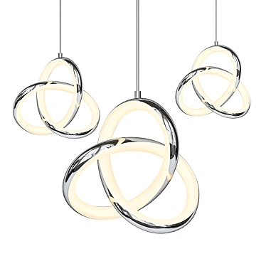 Sleek Chrome LED Pendant Light 3D model image 1 