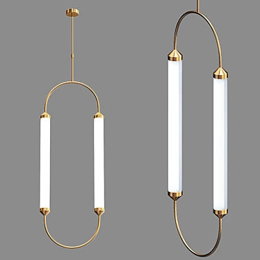 Elegant Vertical Ellipse Pendant 3D model image 1 