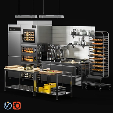 Professional Bakery Equipment 3D model image 1 