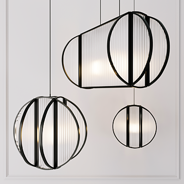 Modern Square Glass Chandelier 3D model image 1 