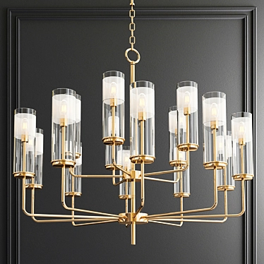 Elegant 15-Light Tiered Chandelier 3D model image 1 