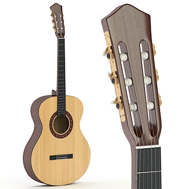 Elegant Classical Guitar: Precision Crafted 3D model image 1 