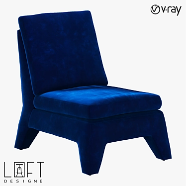 LoftDesigne Armchair 2048: Stylish Wood and Fabric Seating 3D model image 1 