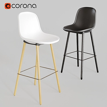 Sleek and Strong Bar Stool 3D model image 1 