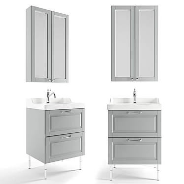 Sleek Bathroom Vanity Set: Godmorgon/Rettviken 3D model image 1 