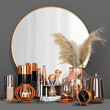 Elegant Mirror Decor Set 3D model image 1 