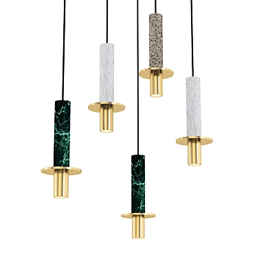 Agesta Pendant Light: Minimalist Stone Design 3D model image 1 