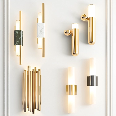 Elegant Copper Sconce Set: Aesthetic Lighting Solution 3D model image 1 