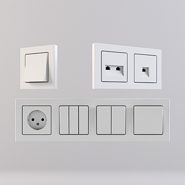 Sleek Low-Poly Wall Switch 3D model image 1 