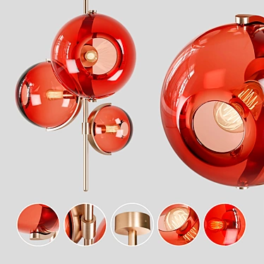 Elegant Ruby Gold Lamp - Lampatron 3D model image 1 