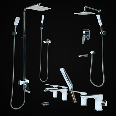 LeMark Allegro Shower Set: Modern and Elegant 3D model image 1 