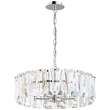 Puntes Modern Pendant Lamp: Sleek Chrome Design, 6 Lights 3D model image 1 