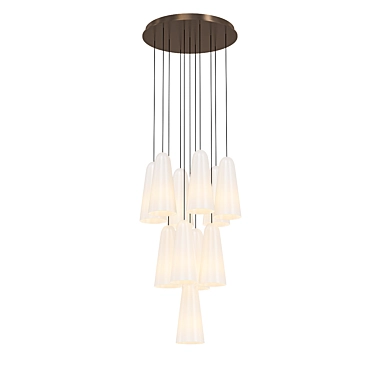 Elegant Circles: Montfaucon Chandelier 3D model image 1 