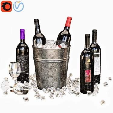Elegant Wine Rack Decor 3D model image 1 