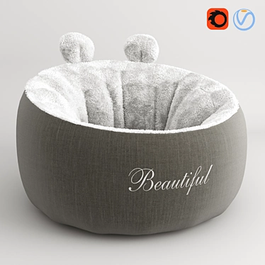 Title: Cozy Eared Plank Pet Bed 3D model image 1 