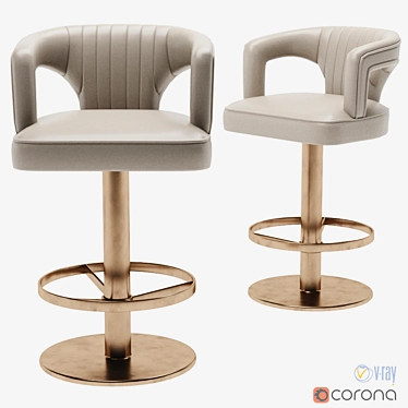 Elegant Karoo II Counter Stool 3D model image 1 