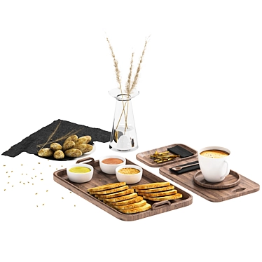Elegant Coffee Set with 3D Max+V-Ray 3D model image 1 