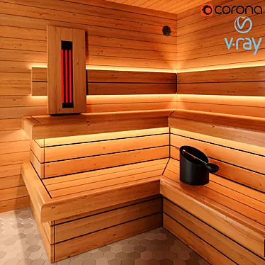 Revitalizing Infrared Sauna for Ultimate Relaxation 3D model image 1 