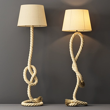 Rustic Rope Floor Lamp 3D model image 1 