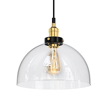 Sleek Glass Dome Pendant Light 3D model image 1 