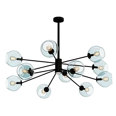 Scandinavian Glass Chandelier 3D model image 1 