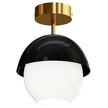 Elegant Brass LED Ceiling Light 3D model image 1 