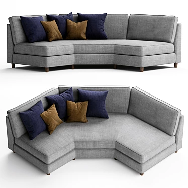 Contemporary Boulevard Wedge Sofa 3D model image 1 