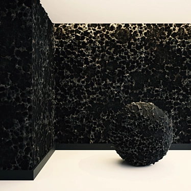 Black Volcanic Rock Texture Kit 3D model image 1 