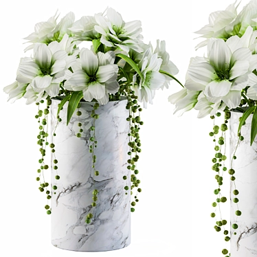 Elegant White Flower Bouquet 3D model image 1 