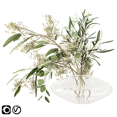 Fresh Green Eucalyptus Bouquet 3D model image 1 