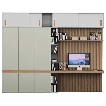 Versatile Home Office Shelf 3D model image 1 