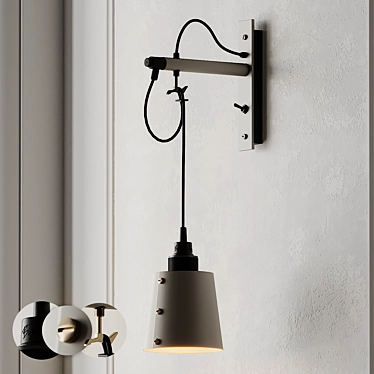 Stone Hooked Wall Light: Small, Stylish & Versatile 3D model image 1 