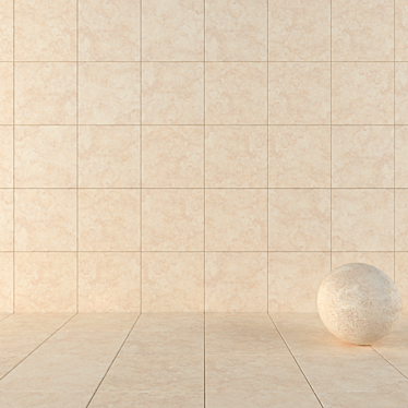 Nirvana Beige Concrete Tiles: Multi-Texture Set! 3D model image 1 