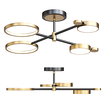 Modern LED Ring and Disk Ceiling Lamp 3D model image 1 