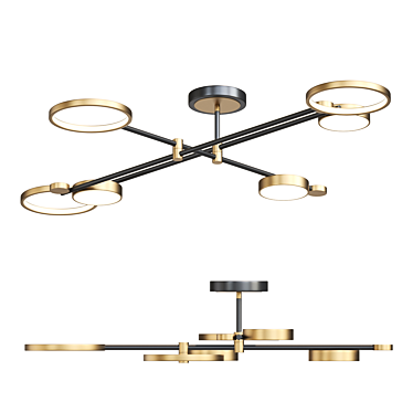 Modern LED Ring and Disc Ceiling Lamp 3D model image 1 