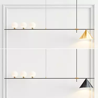 Modern Geometric Pendant Light 3D model image 1 