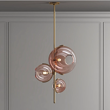 Modern Glass Pendant Light: RUBIE 3D model image 1 