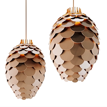 Rustic Wooden Pendant Light 3D model image 1 