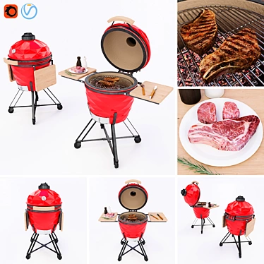 Ultimate Kamado Grill: 2014 Design 3D model image 1 