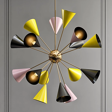 HUGE Sputnik Chandelier - Colorful & Multi-Part 3D model image 1 