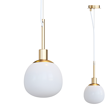 Sleek Glass Pendant Lamp 3D model image 1 