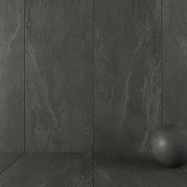 Tierra Black Stone Wall Tiles - Premium Quality & Multitextured 3D model image 1 