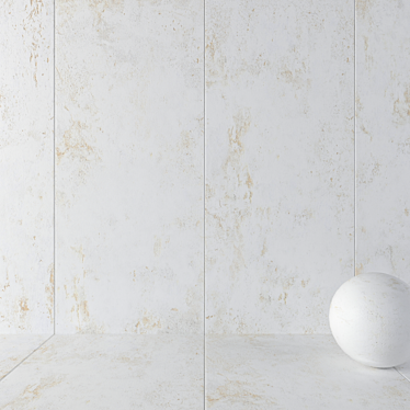 Elegant Troia White Stone Wall Tiles 3D model image 1 