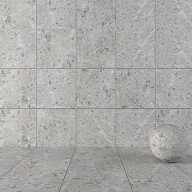 Sarita Gray Stone Wall Tiles 3D model image 1 
