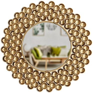 Radiant Gold Sunburst Mirror 3D model image 1 